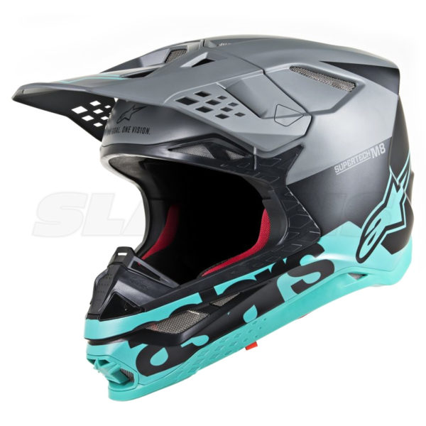 Super Tech S-M8 Helmet - black, grey, teal