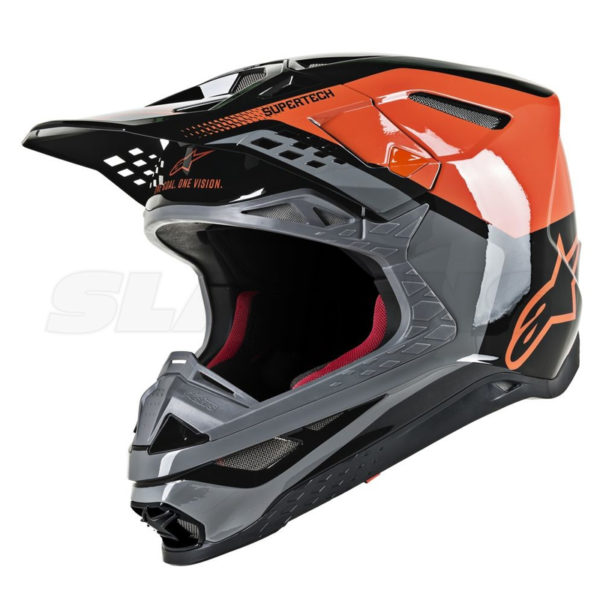 Super Tech S-M8 Helmet - orange, grey, black