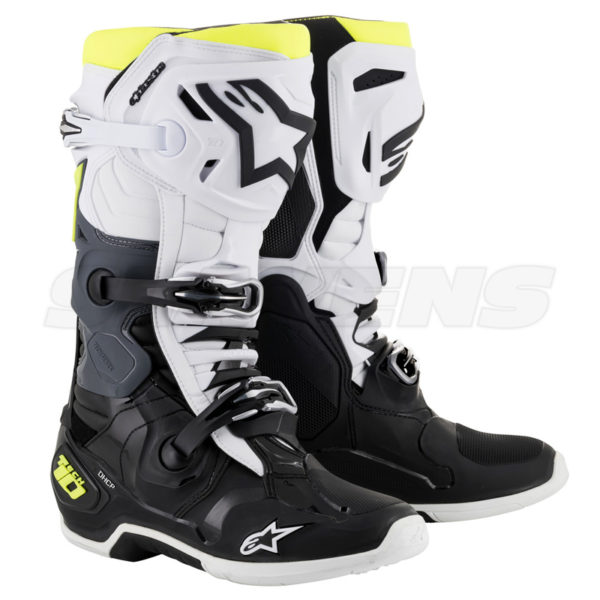 Tech 10 Boots - black, white, flo yellow