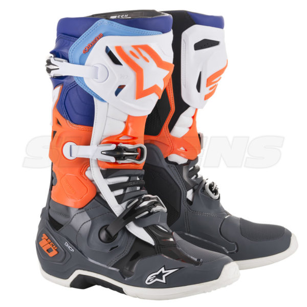 Tech 10 Boots - grey, orange, blue