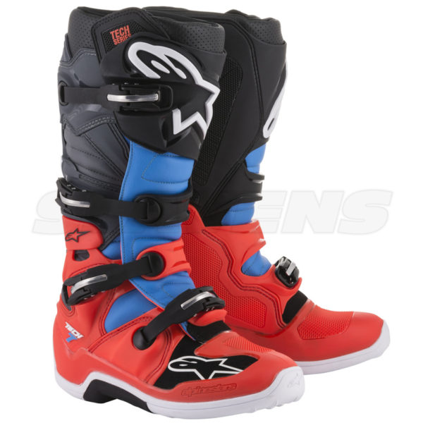 Tech 7 MX Boots - red, grey, black