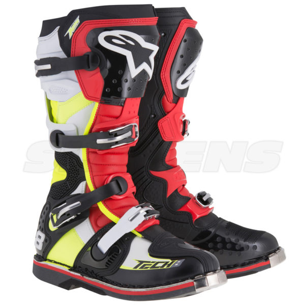 Tech 8 Boots - black, red, yellow, white