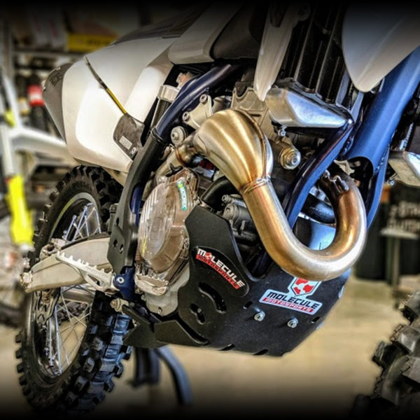 Molecule Motosport Husqvarna 350 Skid Plate on bike
