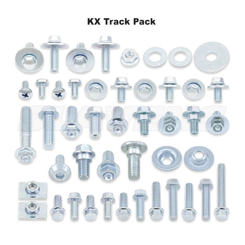 Track Pack Kawasaki KX Hardware Kit contents