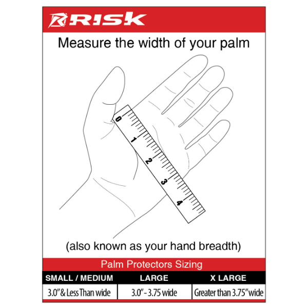 Risk Racing Palm Protectors Sizing Chart