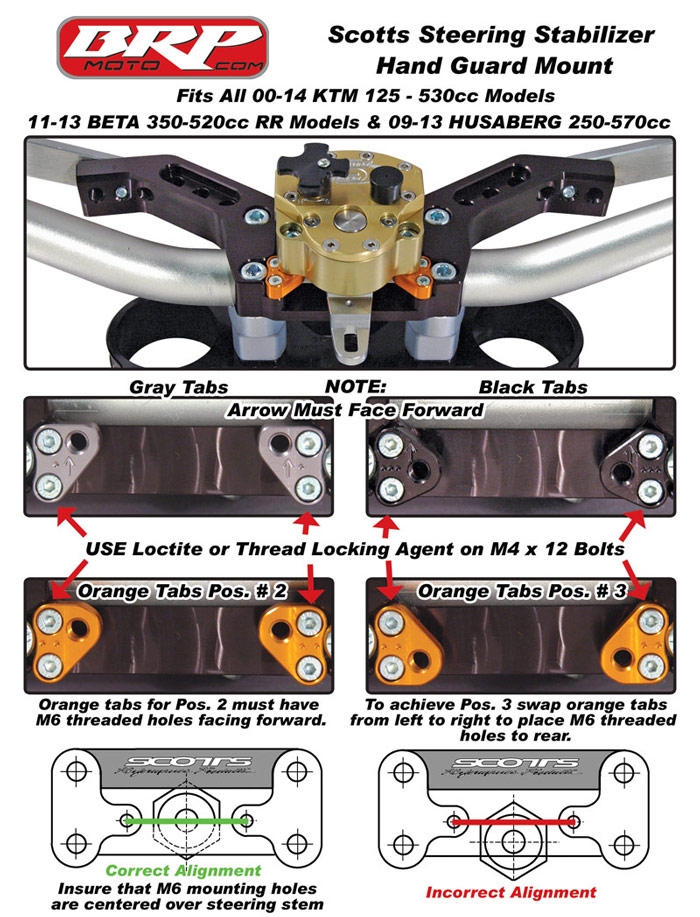 Scotts Damper Mount/Handguard Mount for KTM/Husaberg/Husqvarna/Beta by