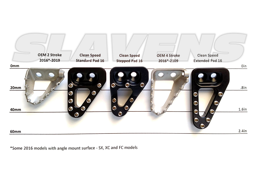 '1619 KTM, Husqvarna Extended Brake Pedal Pads by Clean Speed