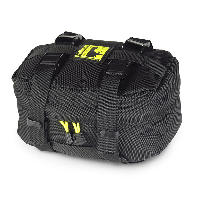 Wolfman Enduro Tool Bag mounts on the rear fender with bolton plate