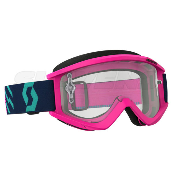 Scott Recoil Xi Pink Teal Clear Works Lens Slavens Racing